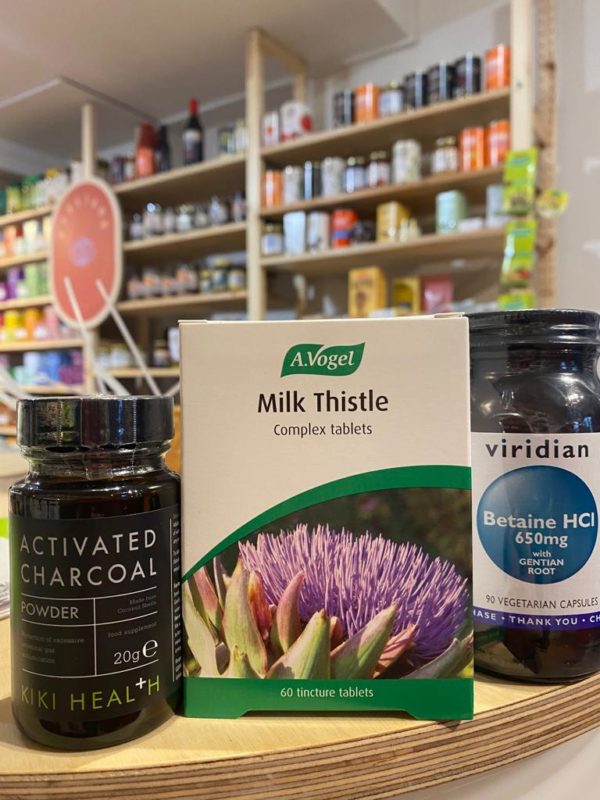 Milk thistle, Betaine and Activated charcoal